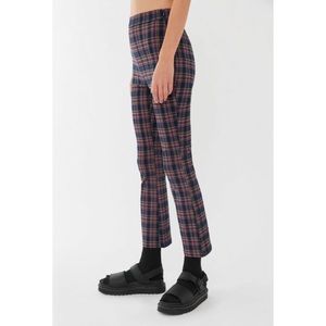 NWT Urban Outfitters Cropped Lola Plaid Kicked Flare Pants - 0